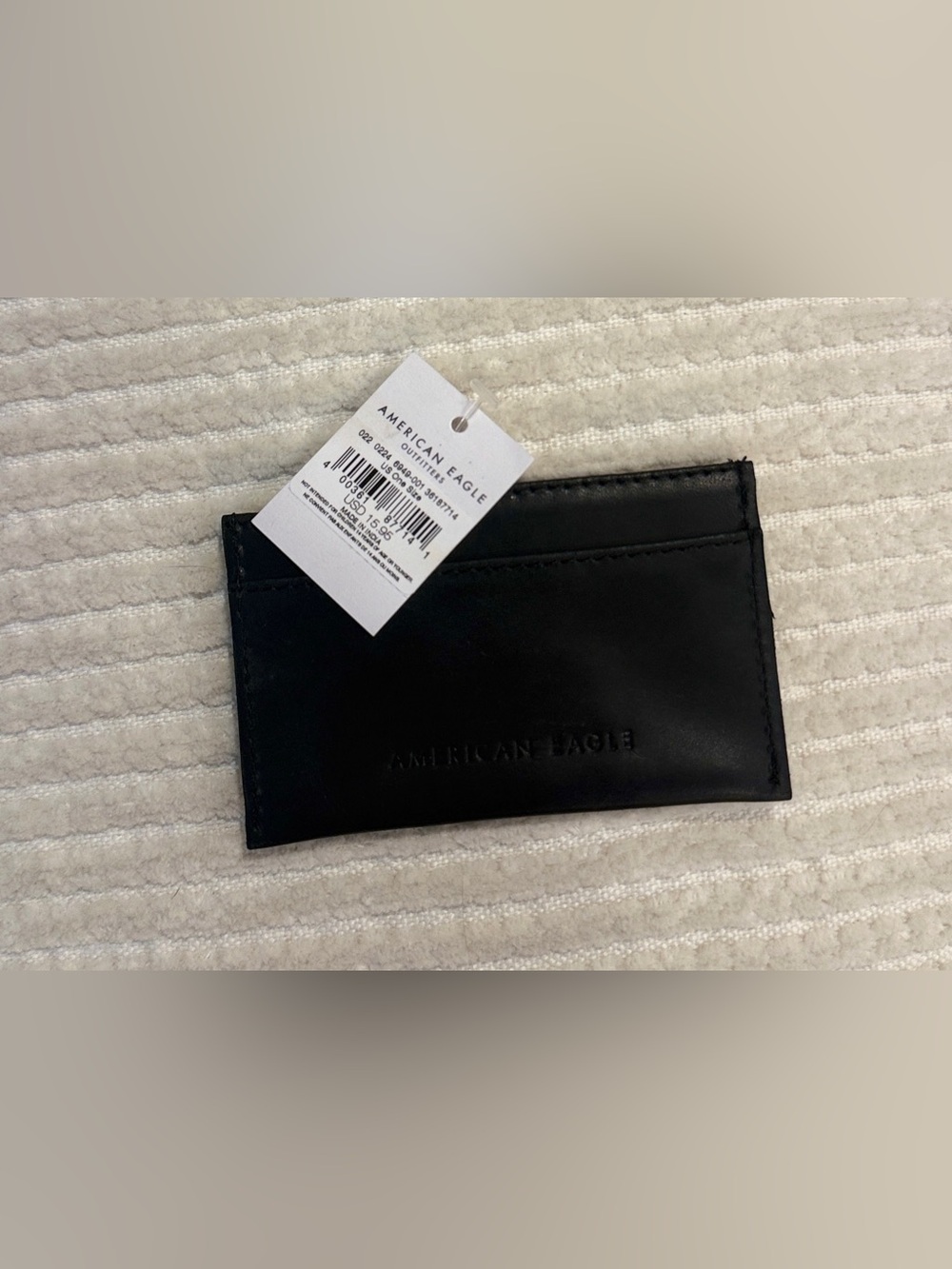 American Eagle Black Logo Credit Card Holder Wallet NWT - Picture 5 of 10